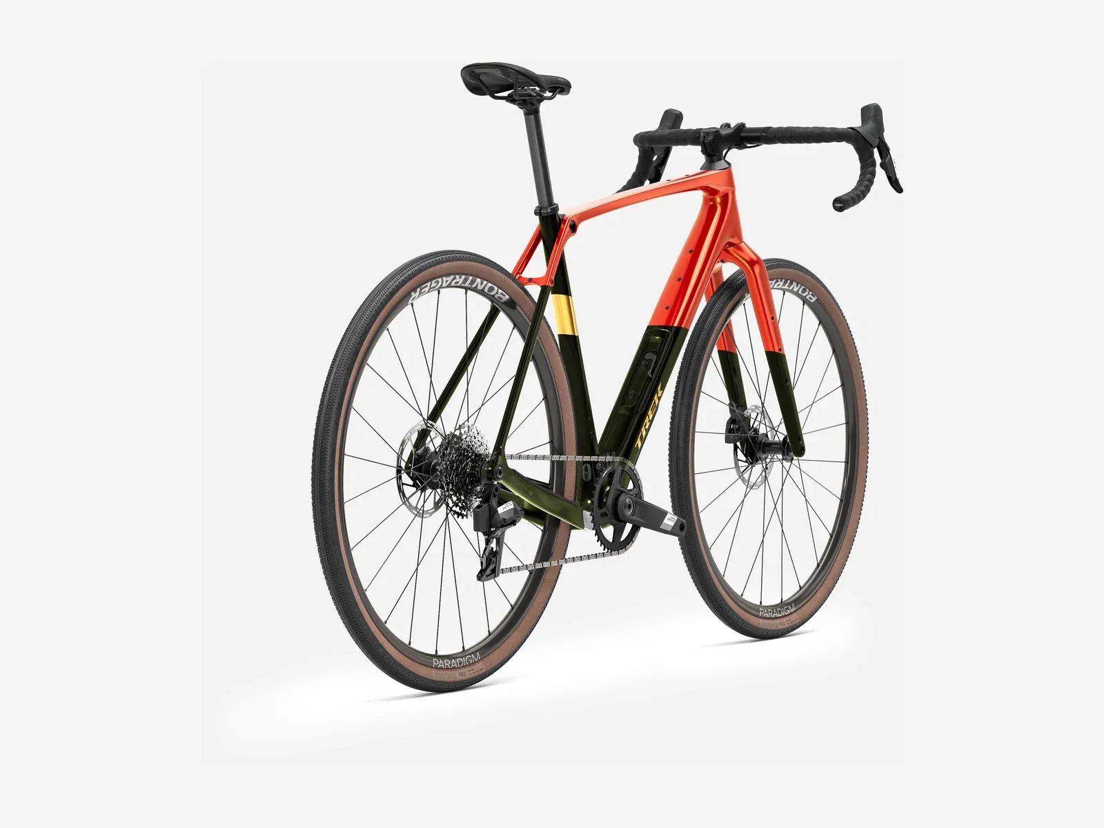 Trek Checkpoint SL 5 in Orange und Oliv, schräg von vorn