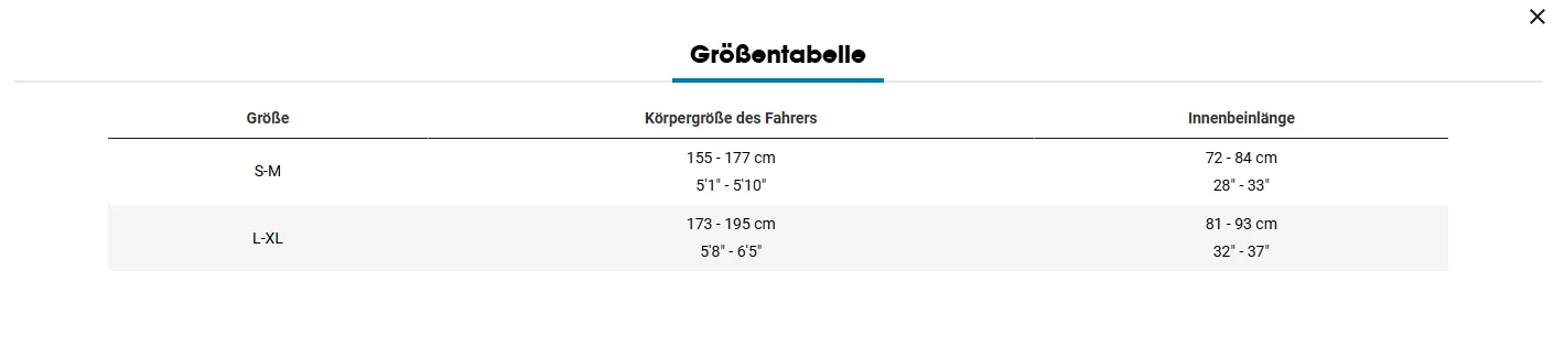 Rahmenhöhen-Empfehlung für Diamant Suvea Style 600 Wh: lieferbare Größen nach Körpergröße